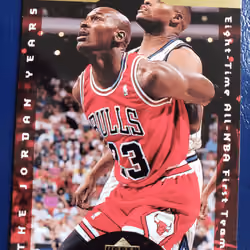 1996-97 Collector's Choice basketball Jordan A Cut Above #CA3, Michael Jordan/8-Time All-NBA First Team