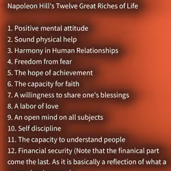 12 Great Riches of Life 