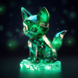 Green Crystal Cat #038
