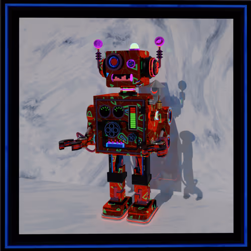 Retro Bot #8 Candy Rapper Red