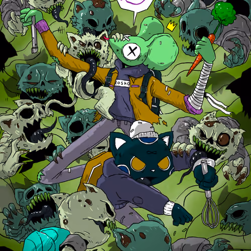 Rosko & Lucky Cat vs The Horde (Color Variant 014)