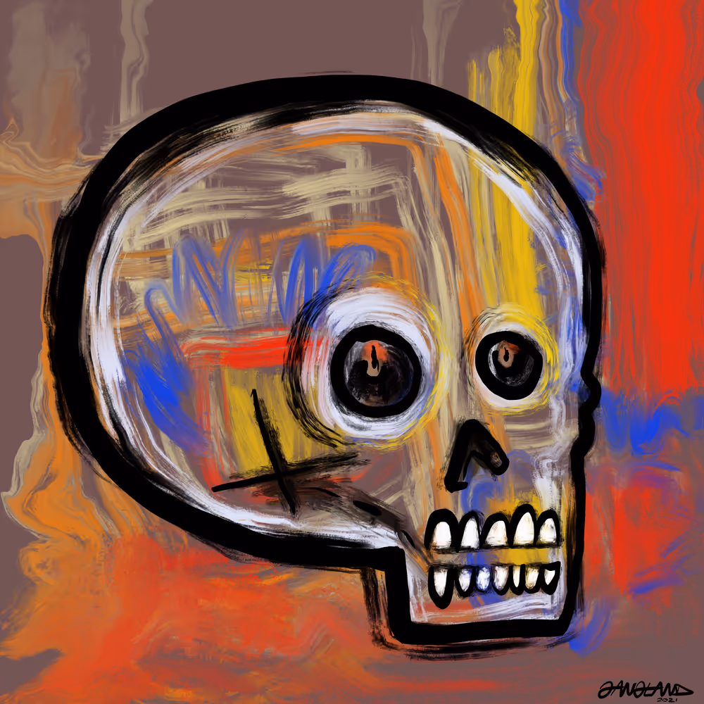 Gangland Skull #332 - "Cerebral Sunrise" - by Eddie Gangland
