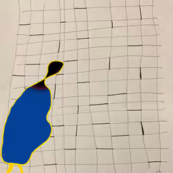 Wondering Which Beat (blue/yellow) by Karrie Ross