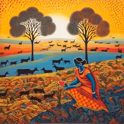 Woman in fields