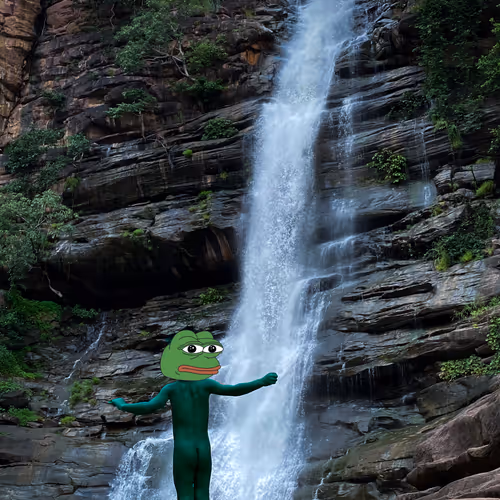Pepe on waterfall