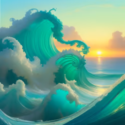 Perfect tirkiz waves