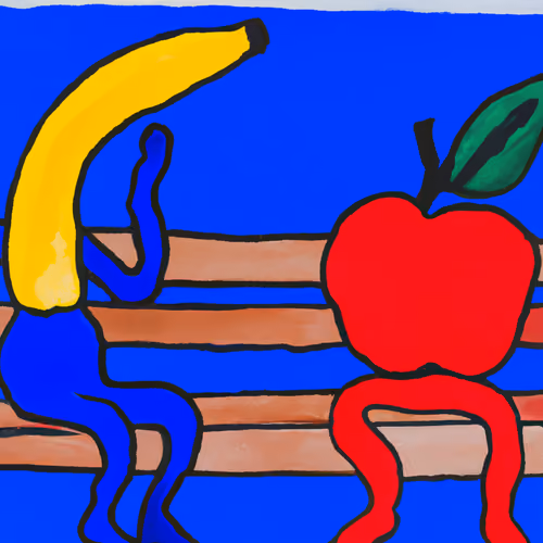 bananaman & applehead chew the fat - buddi bench™