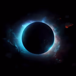 Solar Eclipse Blue Ring Art 