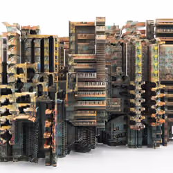 AI generated future cyberpunk architecture