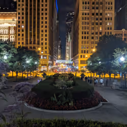 night time millennium park 