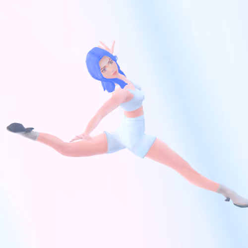 3D Ballet Yoga Dancer - Jump Pose by SUPERMIND