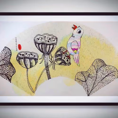 lotus root and bird