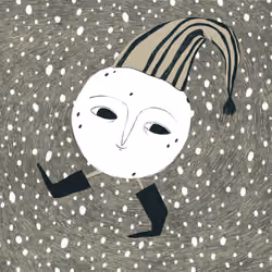 The Moon walks in the snow