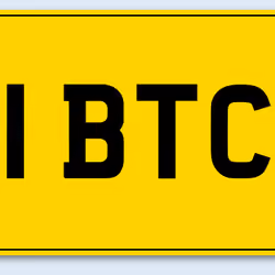 UK car registration plate 1 BTC