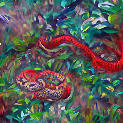 Red Rattle Snake in the Jungle
