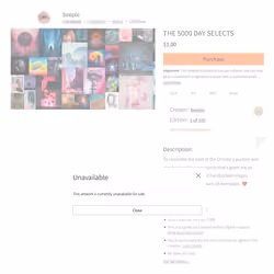 BEEPLE'S THE 5000 DAY SELECTS - #1 of 105 listed for 1.00 $ but is unavailable due to beeing current