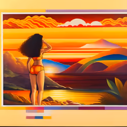 brunette woman at sunset 17/20#