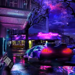 Space coupe with snow