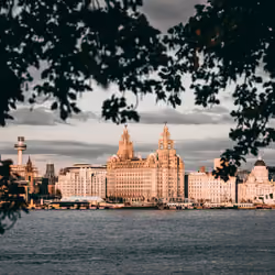 A unique shot of the Liver Building, Metropolitan Cathedral and Radio City Tower