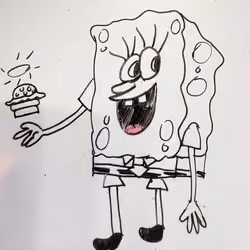 My 8 year old boy sketched a SpongeBob! - 2
