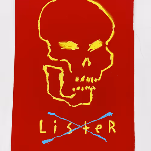 Anthony Lister - Bus Shelter Skull (Colored)