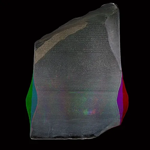#00. Rosetta Stone. Ancient Egypt, 196 B.C. - Digitalized and rendered historical rarity.