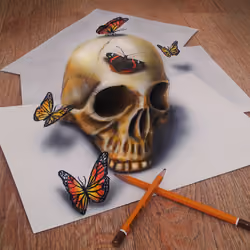 Skull & Butterflies