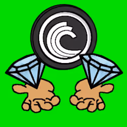 Dr256 - Diamond Hands #0143 - BTT Human with Blue Diamonds and Lime Background