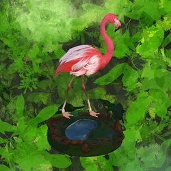 3D SPIRIT WORLD #0018: Flamingo by FRACTALICIA