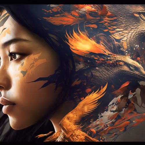 Girl with birds 7