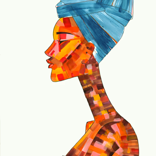 "AFRICAN WOMAN IN COLOR"  