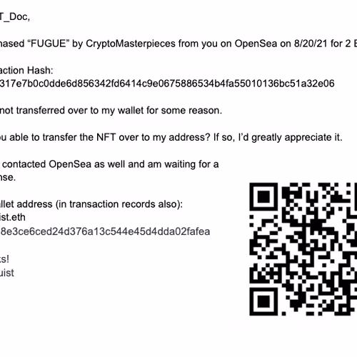 Note to NFT_Doc about Fugue sale on OpenSea