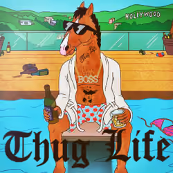 Thug Horseman in da Swimming Pool