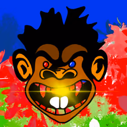 Golden tooth monkey goes red jungle