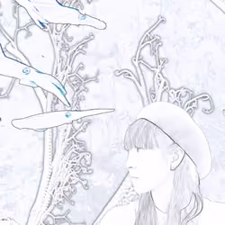 [White Works no.4]いかと散歩-Walk with squid-
