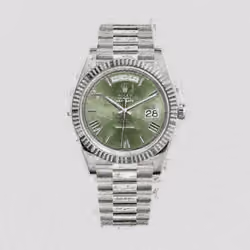 Rolex Day-Date White Gold Olive Dial canvas art