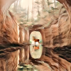 Deer through the tunnel 