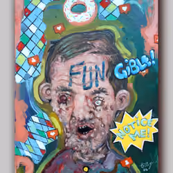 "fungible" by Tyler Tilley (NFT + Painting)