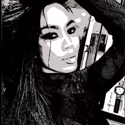 black and white
