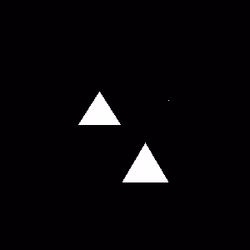 the black and white two triangle, and one pixel