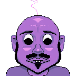 An pastel violet almost bald man #12