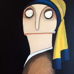 Auntie Bartsch with the pearl earring, inspired by Jan Vermeer