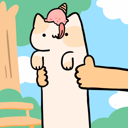 Long long yummy ice cream cat #006