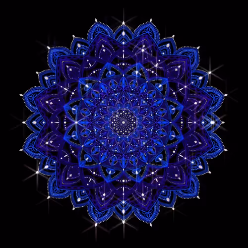 Goddess Kaalratri Mandala - Royal Blue