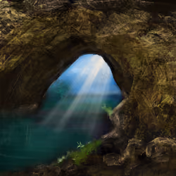 Light rays in Sea cave Edition 1/1