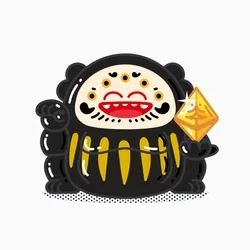 Pornsuck and Boonshit X Black Daruma doll #057