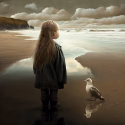 the water girl and the bird