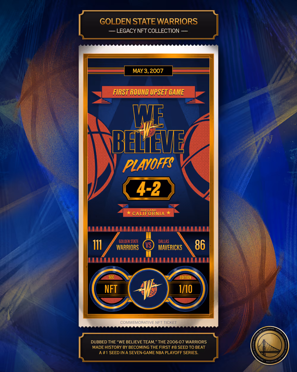 Warriors “We Believe” Ticket (1/10)  