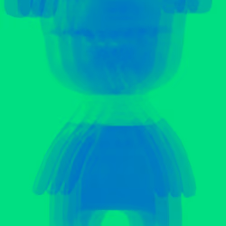 #221_Triple Blue on Green