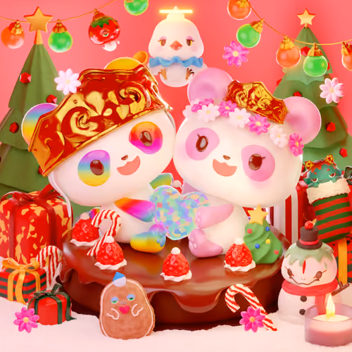 CNPcake #00458 XmasLovers-Leelee Rainbow Crown x Leelee Pink Princess